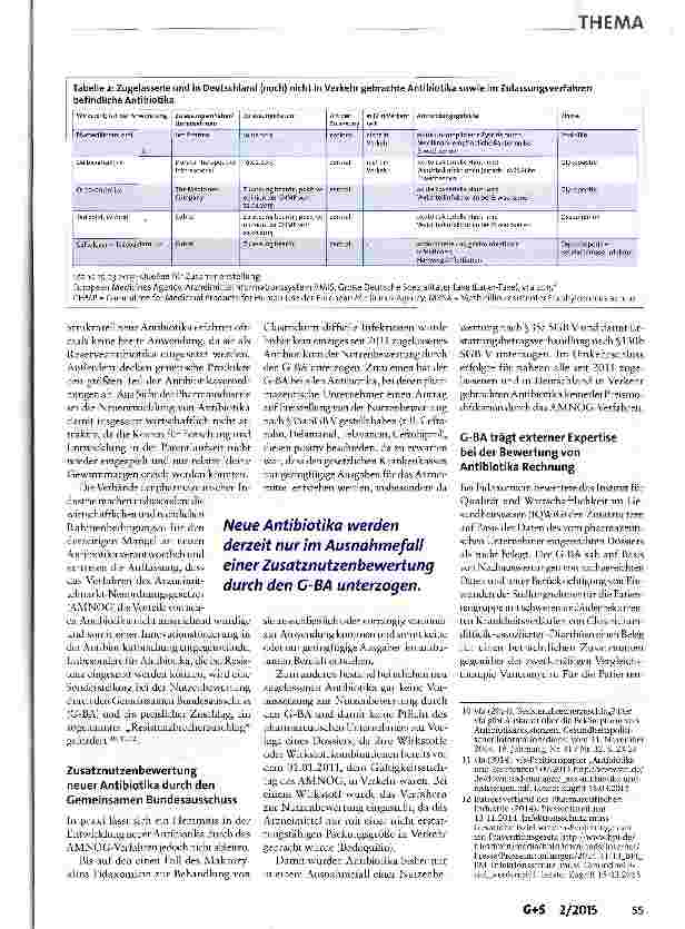 Vorschauseite 3: Sonderweg für Antibiotika im AMNOG-Verfahren?
