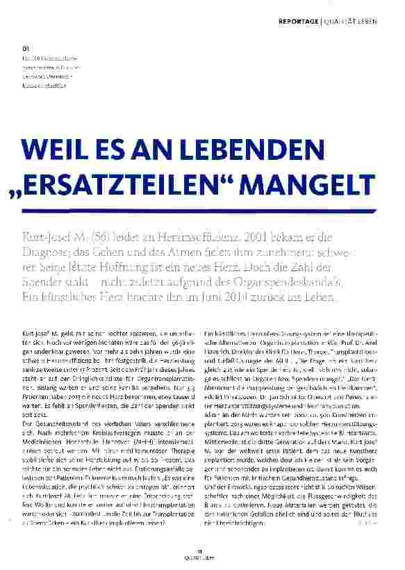 Vorschauseite 1: WEIL ES AN LEBENDEN ERSATZTEILEN MANGELT