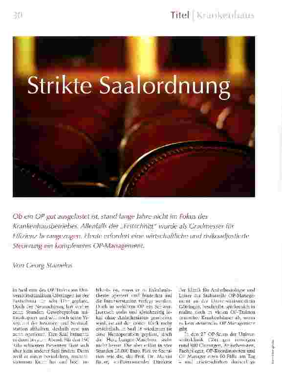 Vorschauseite 1: Strikte Saalordnung