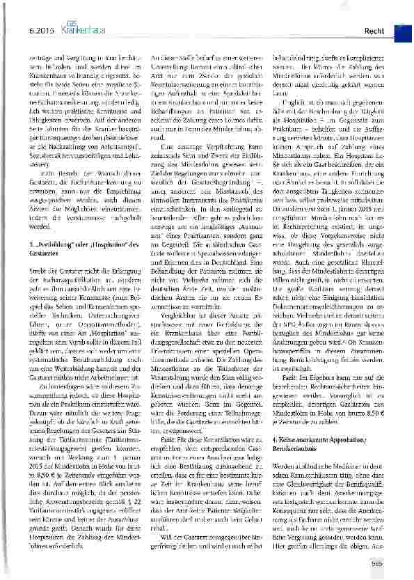 Vorschauseite 2: Ausländische Castärzte in deutschen Kliniken