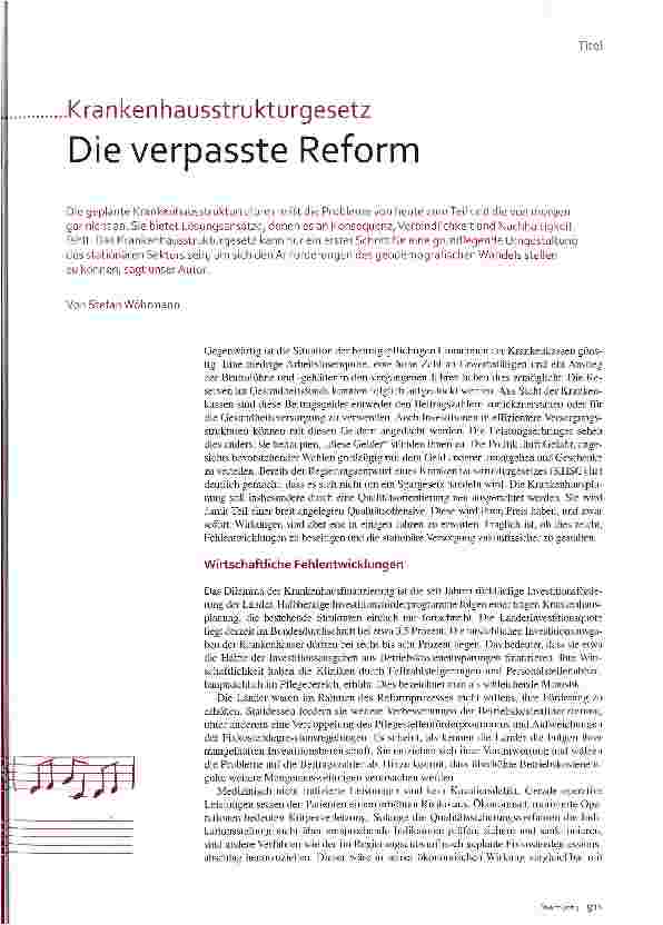 Vorschauseite 1: Die verpasste Reform