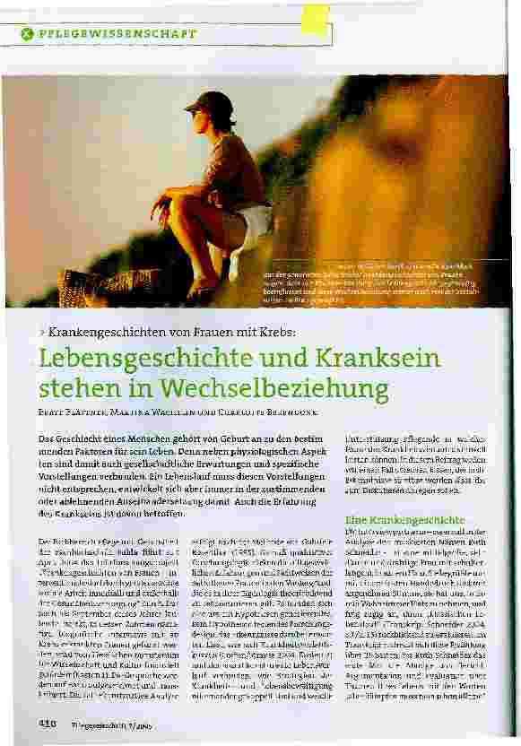 Vorschauseite 1: Lebensgeschichte und Kranksein stehen in Wechselwirkung
