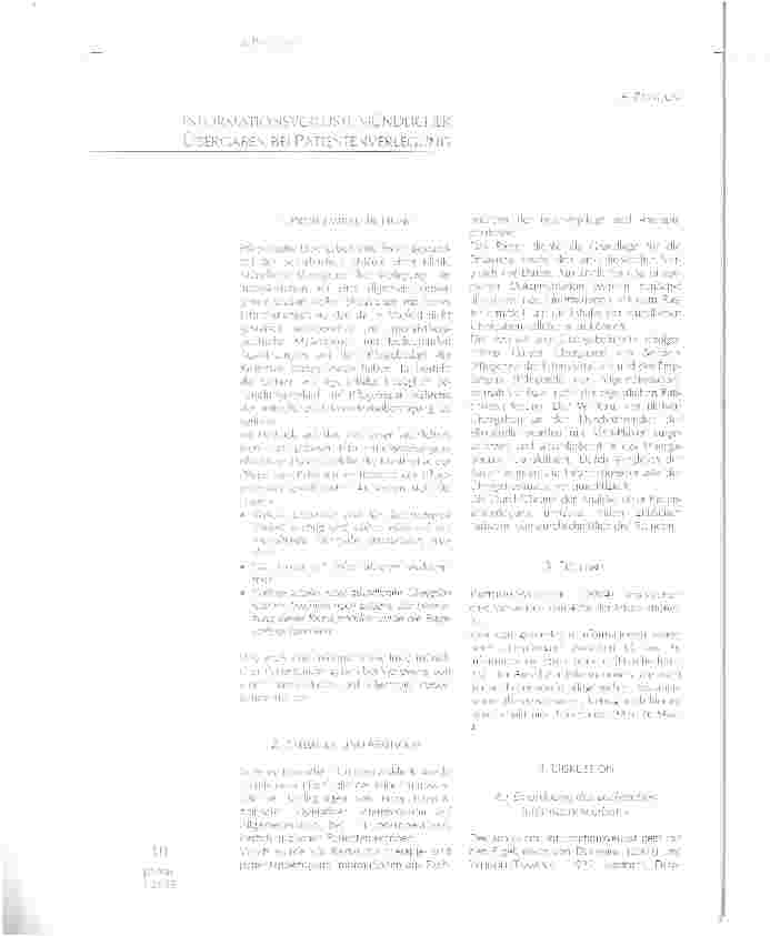 Vorschauseite 1: INFORMATIONSVERLUSTE MÜNDLICHER ÜBERGABEN BEI PATIENTENVERLEGUNG