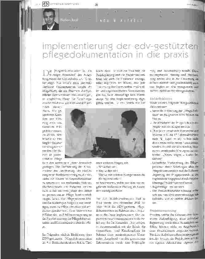 Vorschauseite 1: implementieruns der edv-gestützten Pflegedokumentation in die praxis