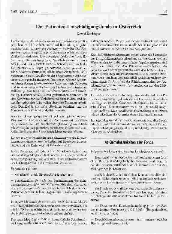 Vorschauseite 1: Die Patienten-Entschädigungsfonds in Osterreich
