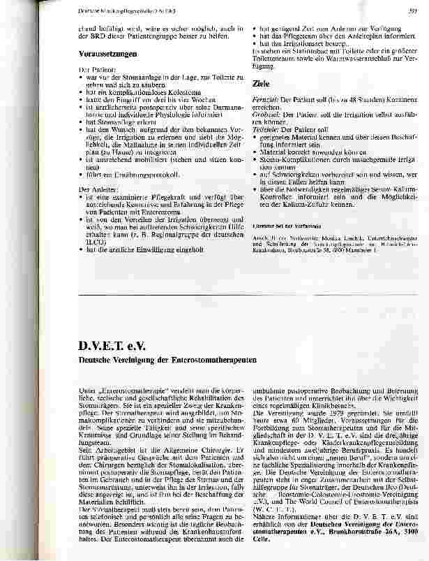 Vorschauseite 3: Anleiteplan zur Irrigation für Patienten mit Kolostoma