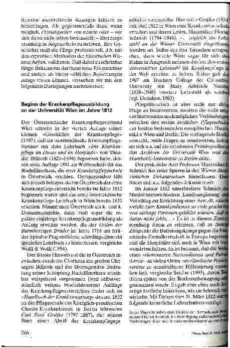Vorschauseite 2: Zur Geschichte der ärztlichen Krankenpflegeschulen an der Wiener Universität (1812 - 1846) und am Königlichen Charité-Krankenhaus in Berlin seit 1832
