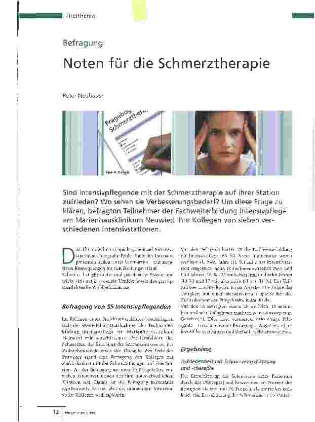 Vorschauseite 1: Noten für die Schmerztherapie
