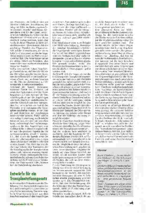 Vorschauseite 4: Trotz zwiespältiger Gefühle funktionieren wir Ethische Probleme bei der Pflege hirntoter Organspender