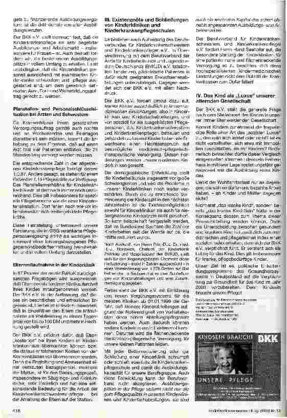 Vorschauseite 2: Gesundheit für das Kind im Jahr 2000 Mitteilungen zur Pressekonferenz am 11. 09. 1995 anläßlich der 17. Jahrestagung der Deutschen Kinderkrankenschwestern und Kinderkrankenpfleger…