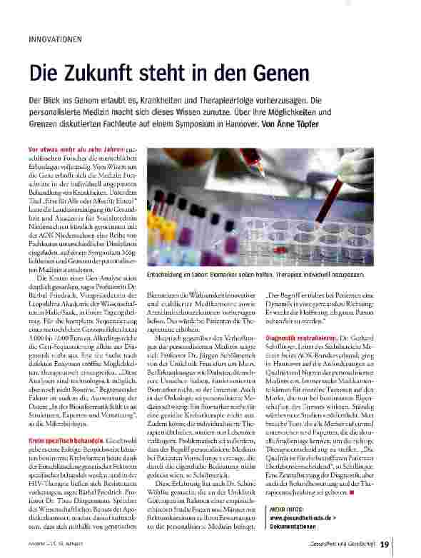 Vorschauseite 1: Die Zukunft steht in den Genen