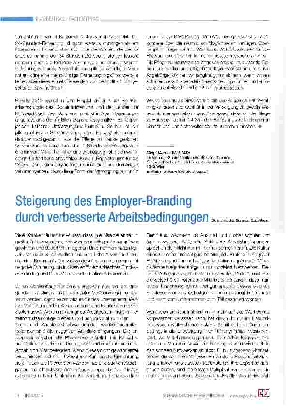 Vorschauseite 1: Steigerung des Employer-Branding durch verbesserte Arbeitsbedingungen