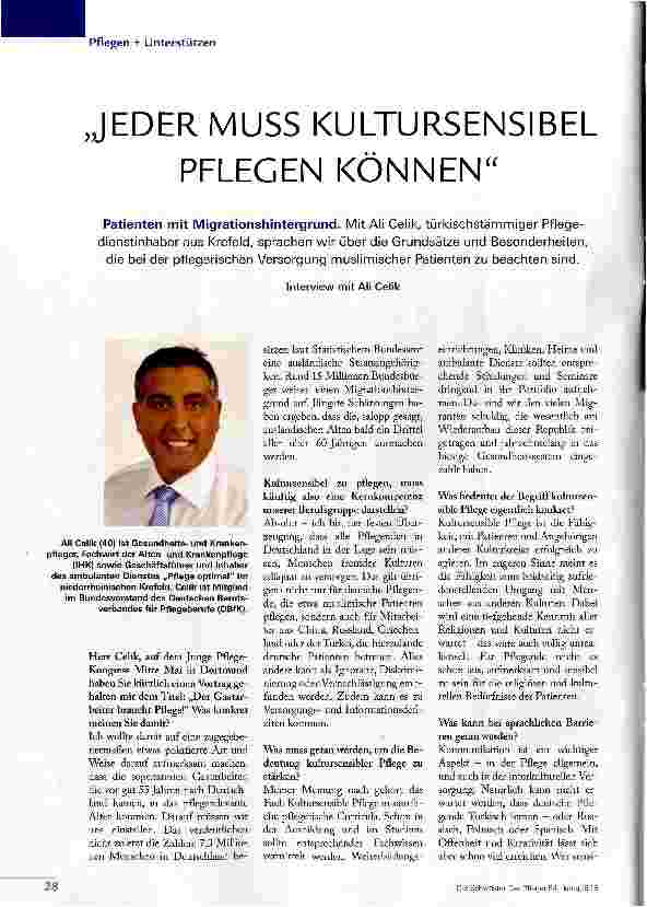 Vorschauseite 1: JEDER MUSS KULTURSENSIBEL PFLEGEN KÖNNEN