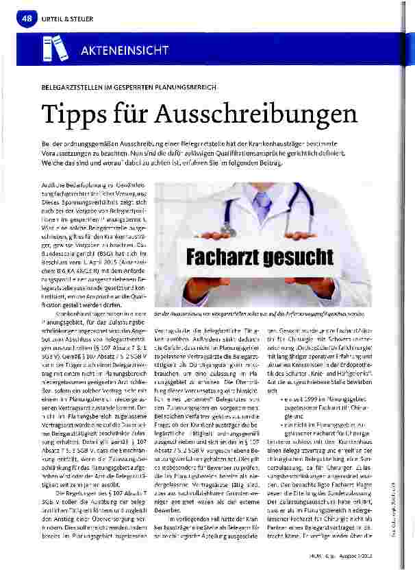 Vorschauseite 1: Tipps für Ausschreibungen