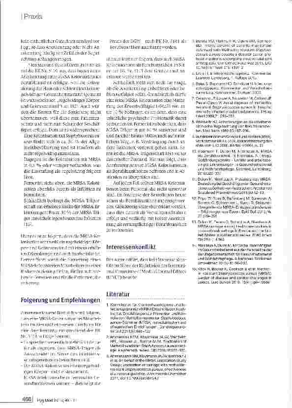 Vorschauseite 3: Berufskrankheit MRSA? Ein Beitrag zur Diskussion