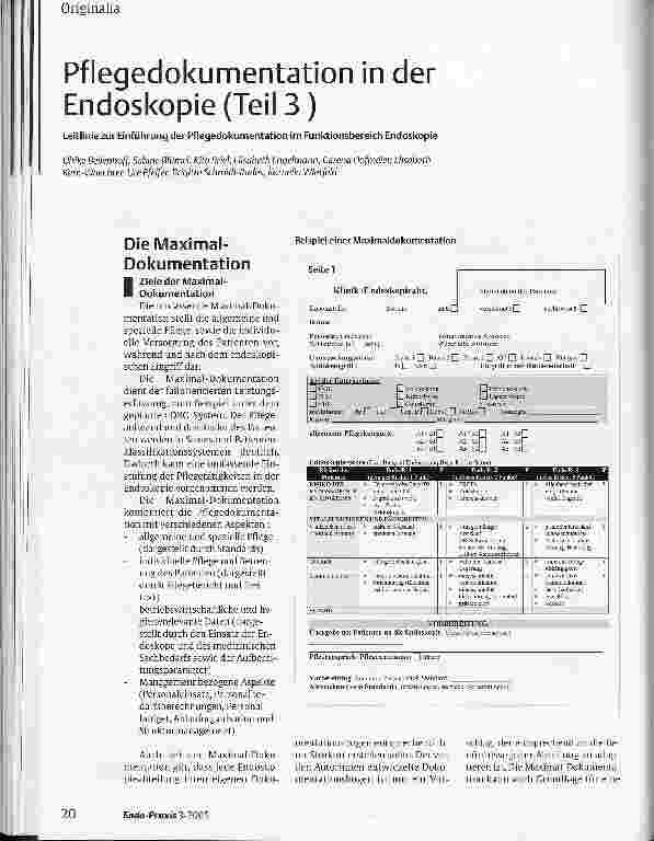 Vorschauseite 1: Pflegedokumentation in der Endoskopie (Teil 3)