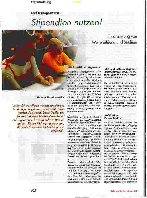 Vorschauseite 1: Stipendien nutzen!