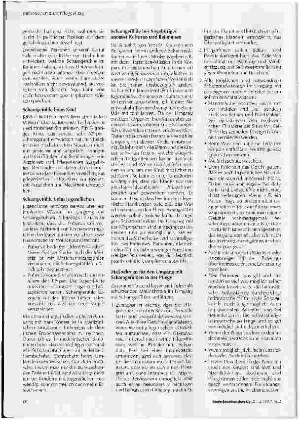 Vorschauseite 3: Umgang mit Schamgefühlen in der Pflege