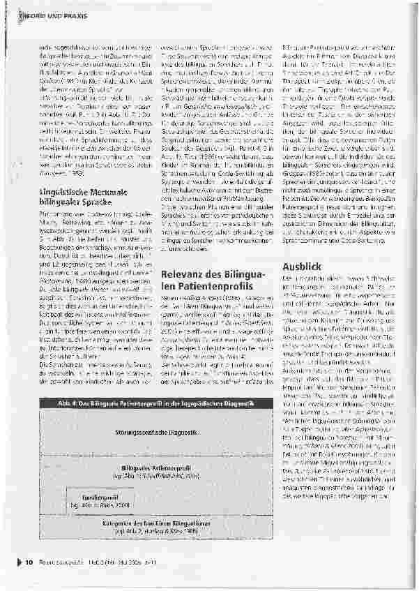 Vorschauseite 4: Das Bilinguale Patientenprofil als Basis einer logopädischen Intervention