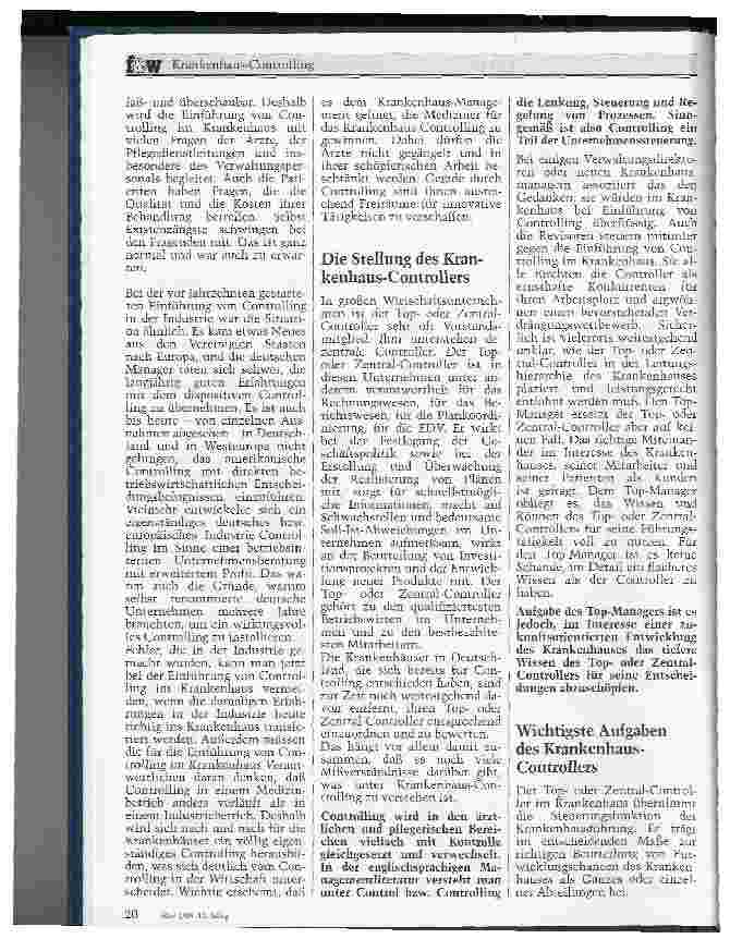 Vorschauseite 2: Krankenhauscontrolling Zwingende Notwendigkeit oder Utopie?