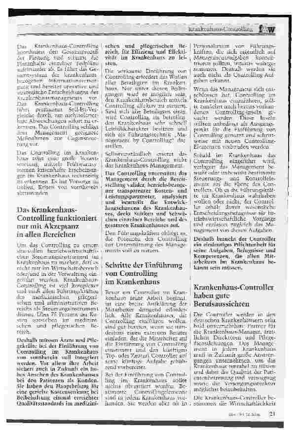 Vorschauseite 3: Krankenhauscontrolling Zwingende Notwendigkeit oder Utopie?