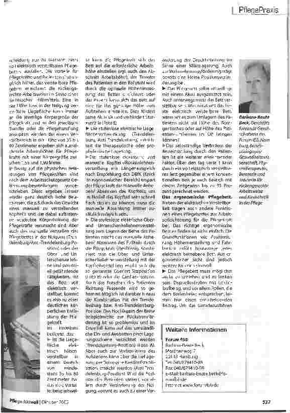 Vorschauseite 2: Pflegebetten sollten vieles können