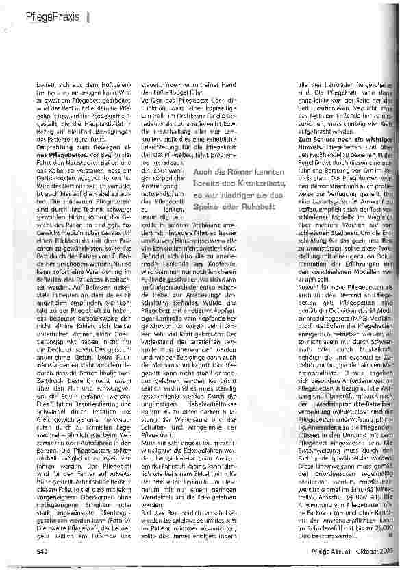 Vorschauseite 5: Pflegebetten sollten vieles können