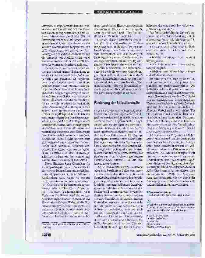 Vorschauseite 2: PatientenbriefMittel zur Sicherung des Heilerfolgs