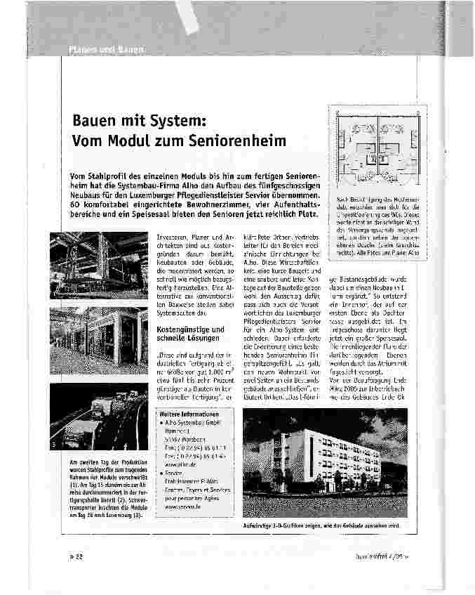 Vorschauseite 1: Bauen mit System:Vom Modul zum Seniorenheim