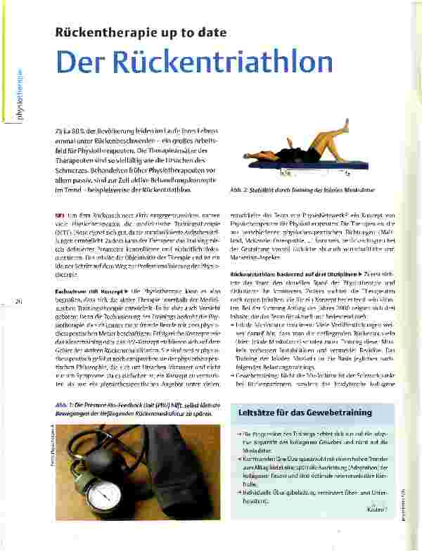 Vorschauseite 1: Rückentherapie up to date Der Rückentriathlon