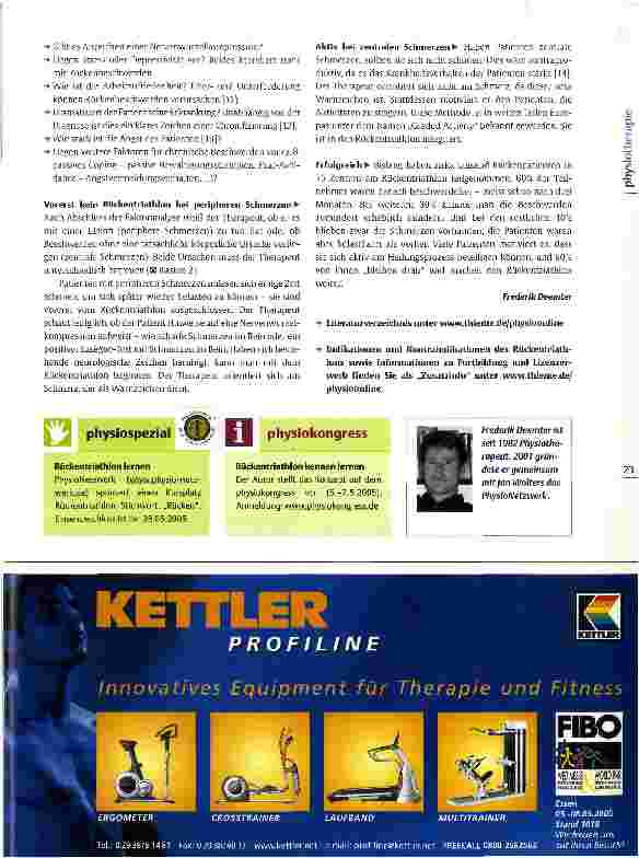 Vorschauseite 4: Rückentherapie up to date Der Rückentriathlon