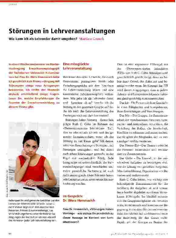 Vorschauseite 1: Störungen in Lehrveranstaltungen
