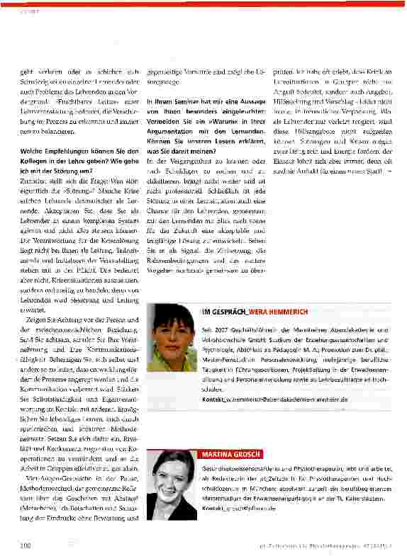Vorschauseite 3: Störungen in Lehrveranstaltungen