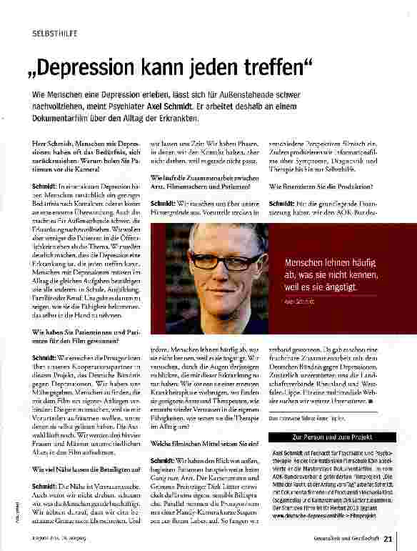 Vorschauseite 1: Depression kann jeden treffen
