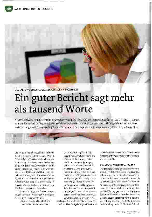 Vorschauseite 1: Ein guter Bericht sagt mehr als tausend Worte