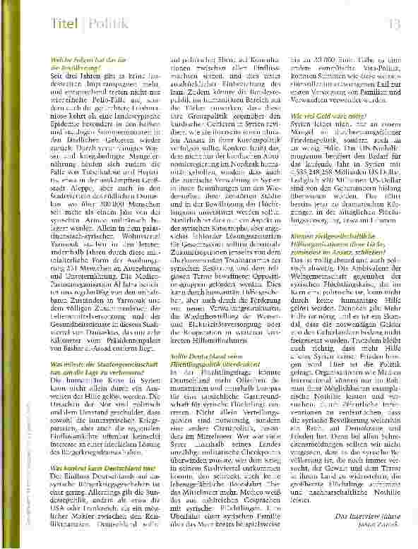 Vorschauseite 2: Hilfe allein bringt keinen Frieden