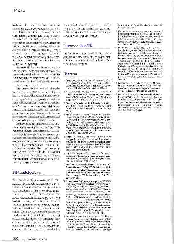 Vorschauseite 6: Hygienerichtlinien auf der Kinderpalliativstation der Vestischen Kinderund Jugendklinik Datteln