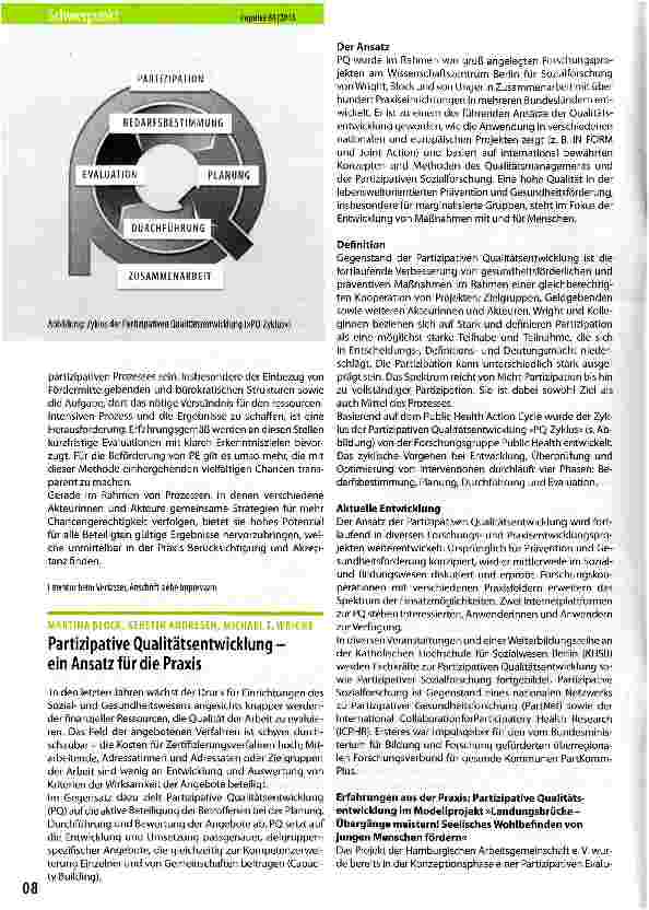 Vorschauseite 1: Partizipative Qualitätsentwicklung -ein Ansatz für die Praxis