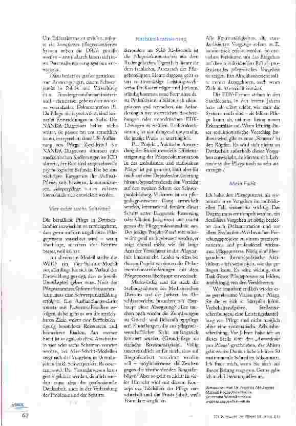 Vorschauseite 3: WO IST DER PFLEGEPROZESS? EINIGE PERSÖNLICHE ANMERKUNGEN