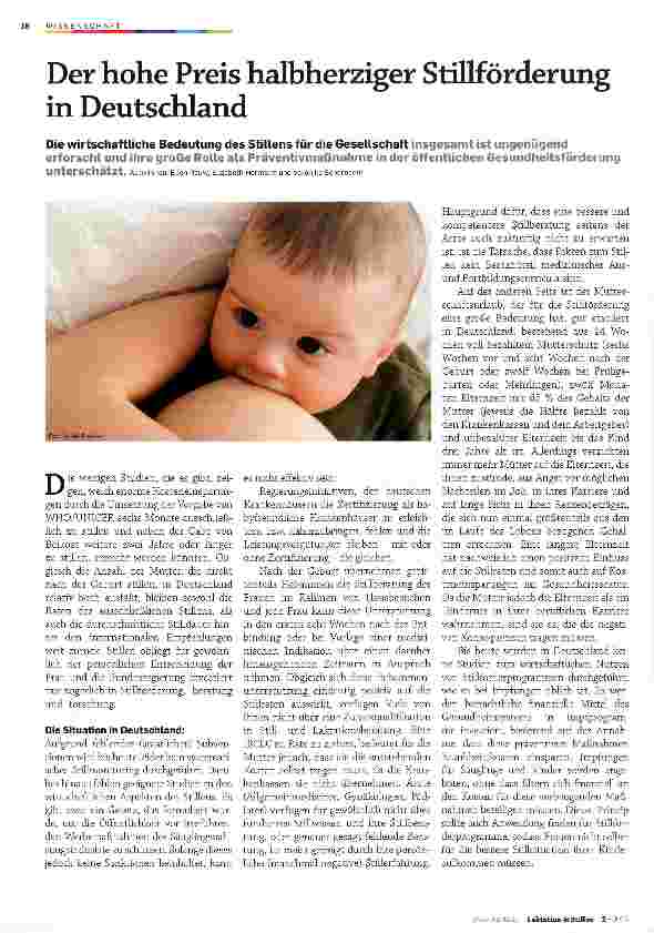 Vorschauseite 1: Der hohe Preis halbherziger Stillförderung in Deutschland