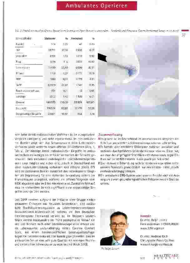Vorschauseite 4: Ambulante Leistenhernienchirurgie in Deutschland - Traum und Wirklichkeit?