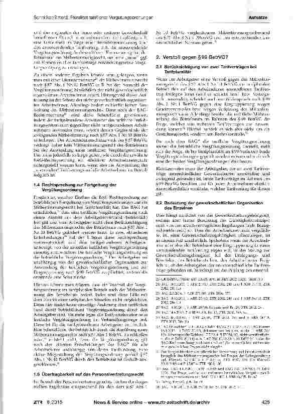 Vorschauseite 3: Pluralität tariflicher Vergütungsordnungen - Auswirkungen auf die Beteiligungsrechte des Betriebsrates