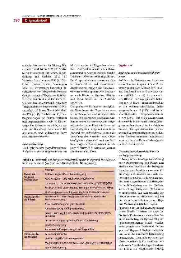 Vorschauseite 4: Erwartungen, Wünsche und Grenzen derkünftigen Aufgabenteilung von Pflege und Medizin -Ergebnisse der Care-N Study M-V