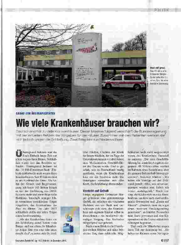 Vorschauseite 1: Wie viele Krankenhäuser brauchen wir?