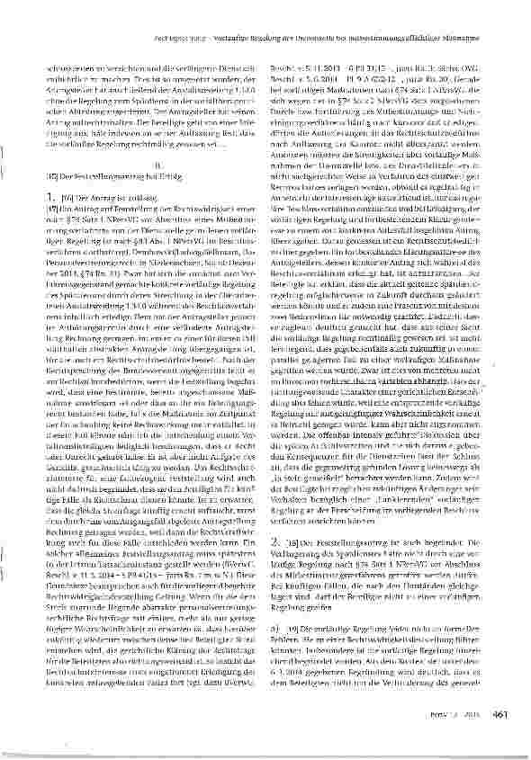 Vorschauseite 3: Vorläufige Regelung der Dienststelle, bei mitbestimmungspflichtiger Maß-nahme