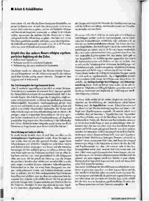 Vorschauseite 5: Was kann die ambulante Ergotherapie als Vorbereitung zur beruflichen Integration leisten?