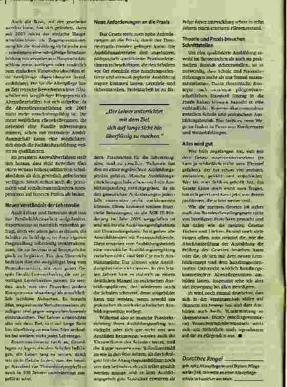 Vorschauseite 3: Viele Änderungen,wenig OrientierungAltenpftegeausbitdungnach neuem Recht