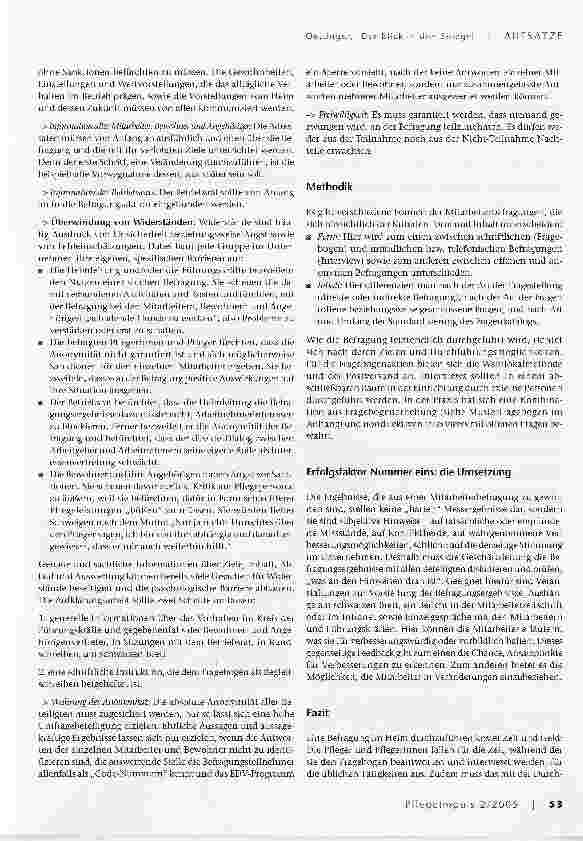 Vorschauseite 3: Der Blick in den SpiegelWarum Pflegeheime ihre Mitarbeiter, Bewohner und Angehörigen befragen sollten
