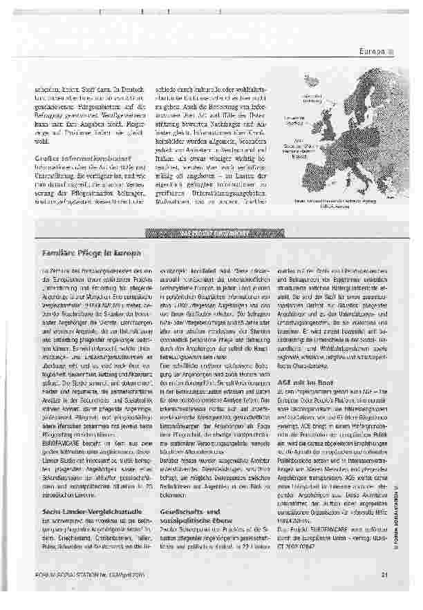 Vorschauseite 2: Mehr Infos, mehr Genuss, mehr AuszeitenEine Sechs-Länder-Vergleichsstudie zur familiären Pflege in Europa
