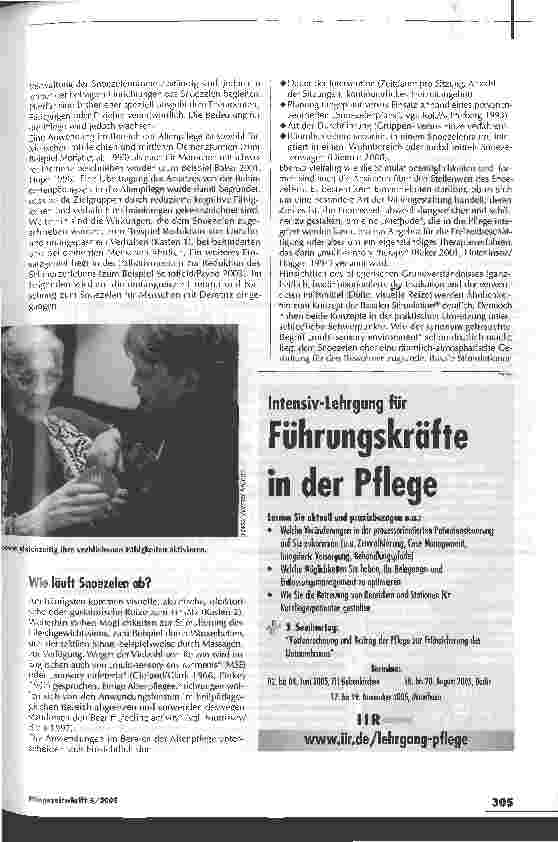 Vorschauseite 2: Disco im Altenheim oder sinnvolles therapeutisches Angebot?